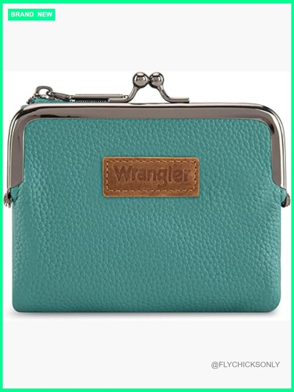 Vegan Leather RFID Blocking Bifold Wallet with Kiss Clasp